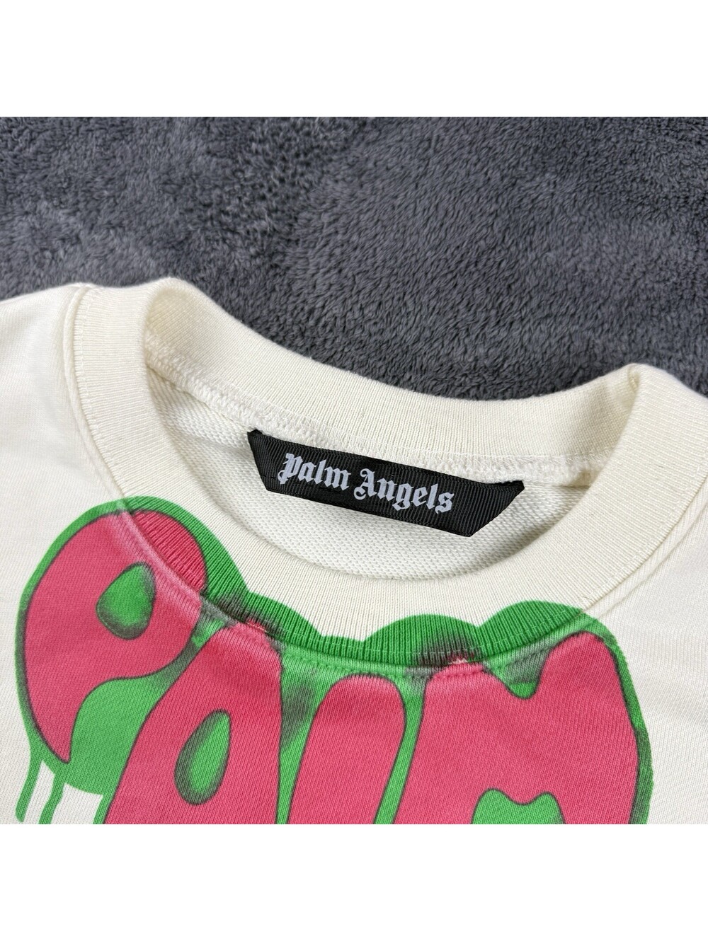 Palm Angels Spray Heart Sweatshirt Off White MenXL Hype Logo Designer Streetwear - Picture 2 of 9